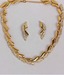 Touchstone Golden Leaf AD Glitzy Earrings