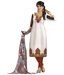 Salwar Studio White Art Crepe Unstitched Suit With Dupatta