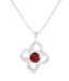 Designer Silver Floral Garnet Sterling Silver Pendant