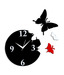 Panache Black Butterfly Wall Clock