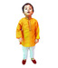 DotnDitto Yellow & White Ethnic Kurta Pajama Set For Kids