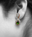 Erato Golden Plated CZ & Green Stone Studded Earrings