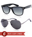 Joe Black Modish Grey aviator Buy 1 Get 1 Matte Black Wayfarer Free