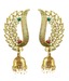 Kshitij Jewels Opulent Leaf Pattern Golden Earrings