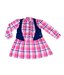 612 Ivy League Pink Checks Long Top With Knits Waist For Kids