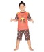 Yobro Red & Brown Boys Nightsuit