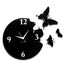 Panache Black & White Butterfly Wall Clock