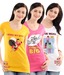 T-Go  White & Yellow & Pink Cotton Tees Pack Of 3