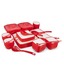 Nayasa Square Red Dinner Set - 58 Pcs