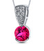 Peora Gems Striking Simplicity 1.75 carats Round Cut Sterling Silver Rhodium Finish Ruby Pendant with 18 inch Silver Chain