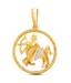 Sagittarius Zodiac Sign Shaped Gold & Diamond Pendant By Me Jewels
