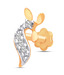 G Divas Diamond Studded Stylised Floral 18Kt Yellow Gold Nosepin