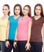 Fort Collins Brown-Pink-Yellow-Turquoise Tees Pack Of 4