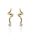 Bold Curvy Solitaire Look Earrings