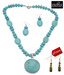 Piebee Ethnic Turquoise Necklace Set With Free Earrings