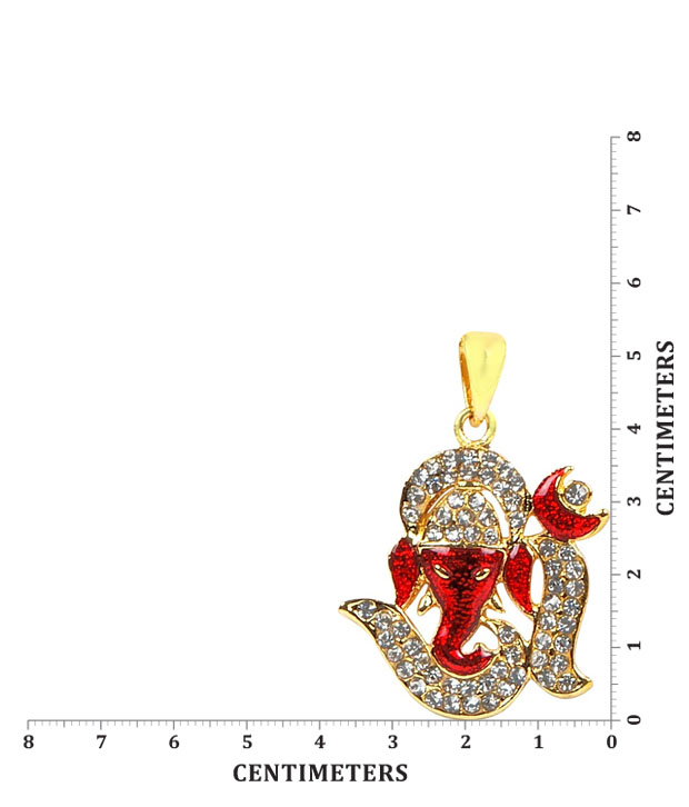 Adhira Spiritual Om & Ganesh Crystal Chain Pendant