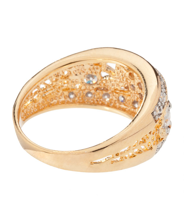 Diva Shimmery Floral American Diamond Ring