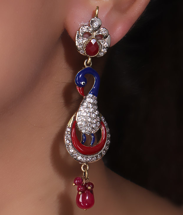 Spyra Red Drop Crystal Earrings