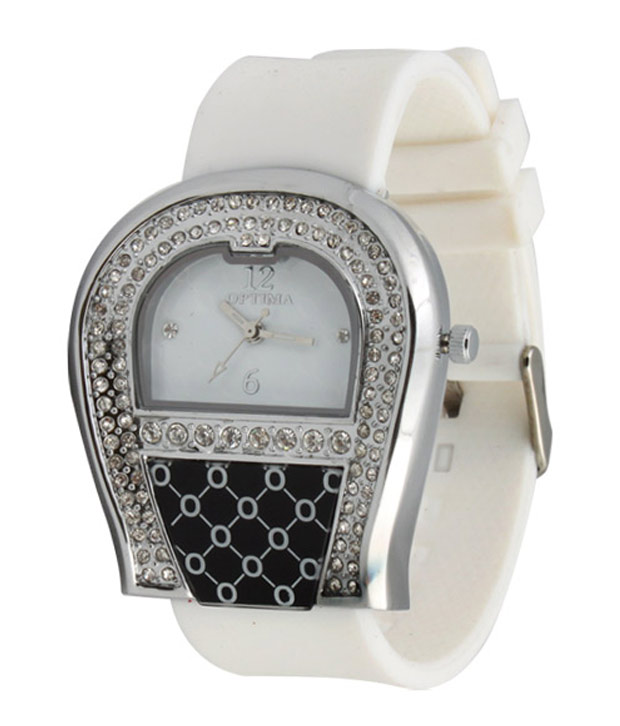 Optima Designer White Watch Combo