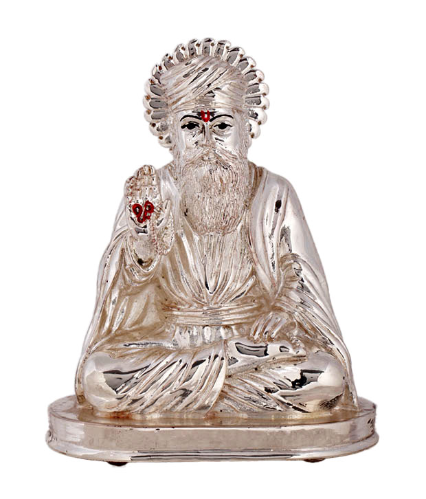 Shanti Sacred Guru Nanak Silver Coated Idol