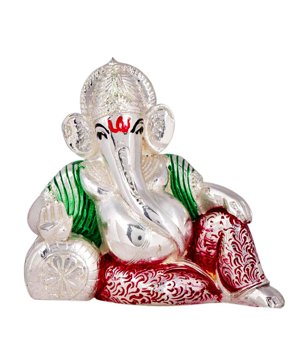 Shanti Lord Ganesha Silver Coated Idol