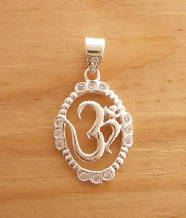 Designer Silver Mesmerising Sterling Silver & Zircon Om Pendant