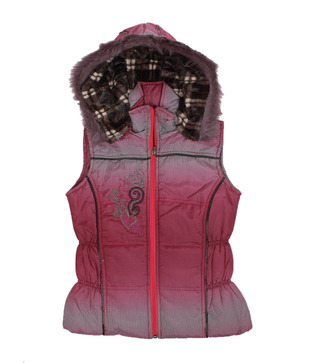 Fort Collins Pink Checkered Hooded Jacket For Kids