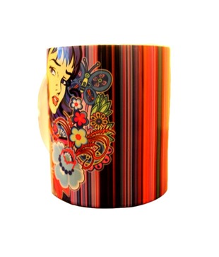 Tungs10 Animated Girl With Flowers Mug Set - 2 Pcs