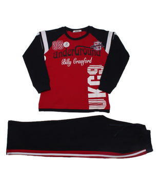 Unikid Red-Navy T-Shirt & Track Pant