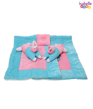 Isabelle Blue & Pink Infant Quilt 5 piece Set