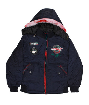 Fort Collins Navy Blue & Red Hooded Jacket For Kids