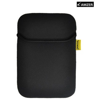 Amzer 90808 Neoprene Sleeve 7.5 Inches Case Cover with Pocket Matt Black/ Leaf Green