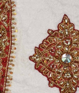 Raja Sahab Red & White Traditional Wear Set For Kids
