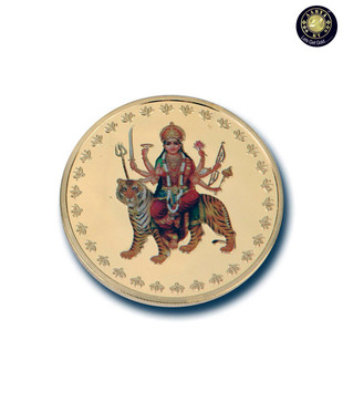 Aarya24kt Durga Maa Gold plated coin AR-CN-018