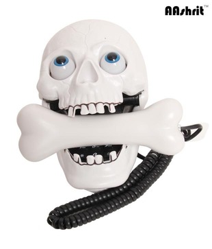 Aashrit Skull Style Landline Phone (White)