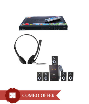 Advik 5.1 DVD Player with Advik 5.1 AD-SP517 Speaker System and AD-HS900 Headphones