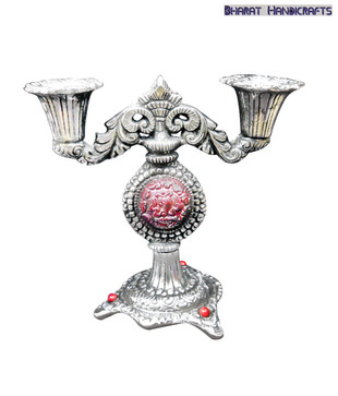 Bharat Handicrafts Silver Plated Candle Stand