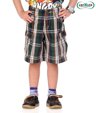 Catmoss Serene Checks Jamaican Shorts For Kids
