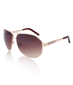Color Line Lustrous Gold & Brown Aviator