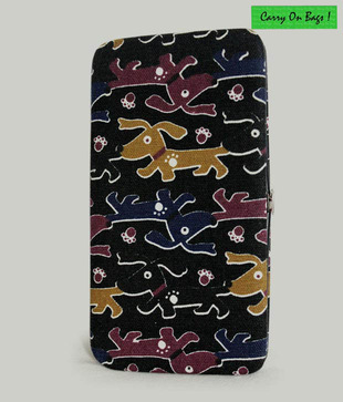 Carry On Bags Black Dog Print Clutch