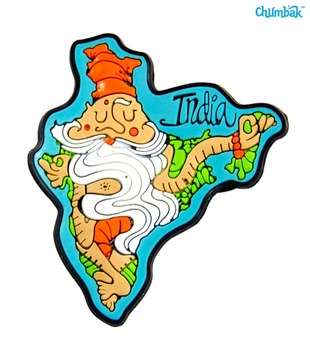 Chumbak India Map Saadhu Fridge Magnet