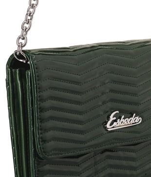 Esbeda Dark Green Wavy Quilted Clutch
