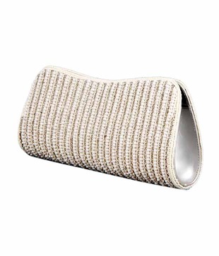 Favola Silver Stone Bead Clutch
