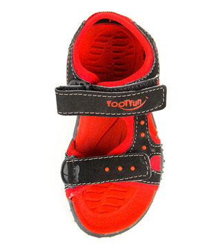 Liberty Footfun Smart Red & Black Sandals