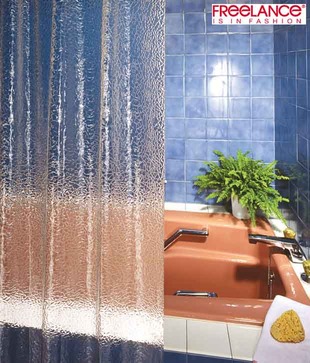 Freelance Crackle Transparent PVC Shower Curtain