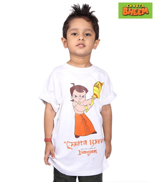 Chhota Bheem Cool White T-Shirt For Kids