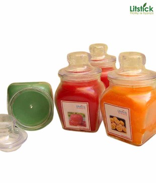 Litstick Glass Jar Perfumed Candle