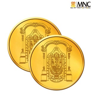 MNC 10 Gm 24kt hallmarked Lord Venkateshwara Gold Coin With 999 Fineness