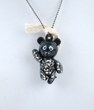 Isabelle Black Teddy Neckpiece For Kids