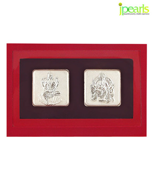 Jpearls Laxmi Ganesh Silver Coin